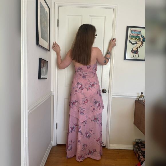 70s Vintage Pink Floral Halter - Picture 3 of 7